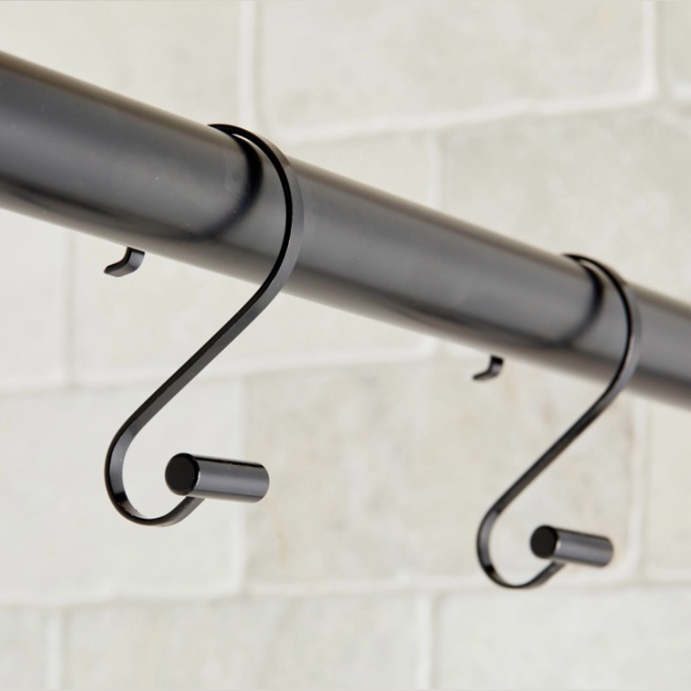 S-shaped Shower Hooks Set of 12 Matte Black